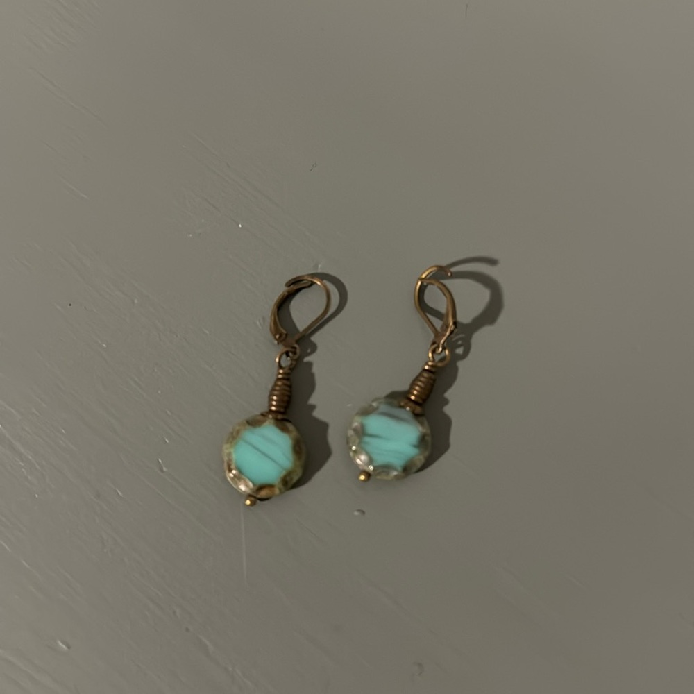 Artisan made turquoise earrings